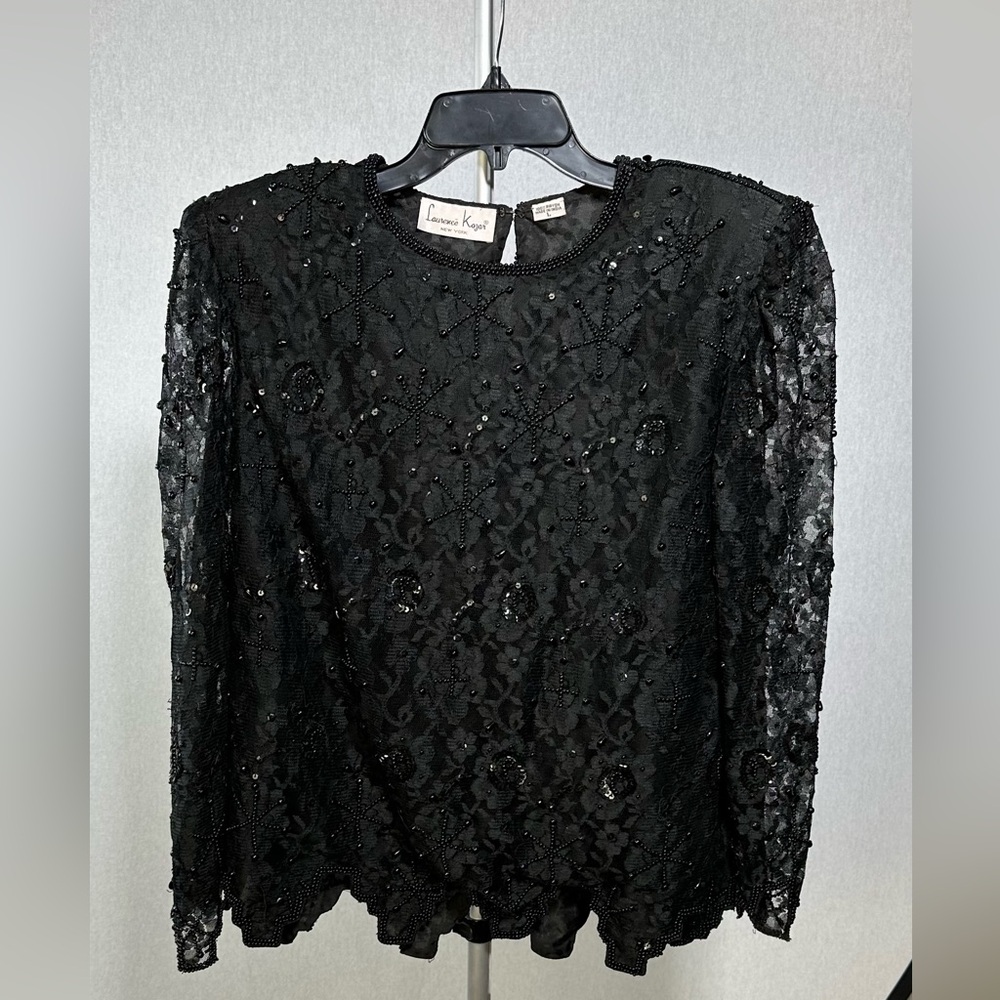 Vintage Lace Blouse with Bead and Sequin embellishment